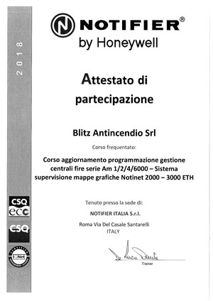 Certificazione CORSI-NOTIFIER